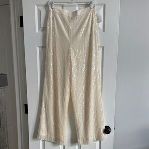 House of Harlow 1960 Cream Sequin Trousers